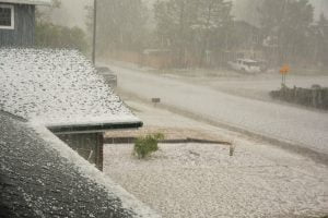 hail storm on roof