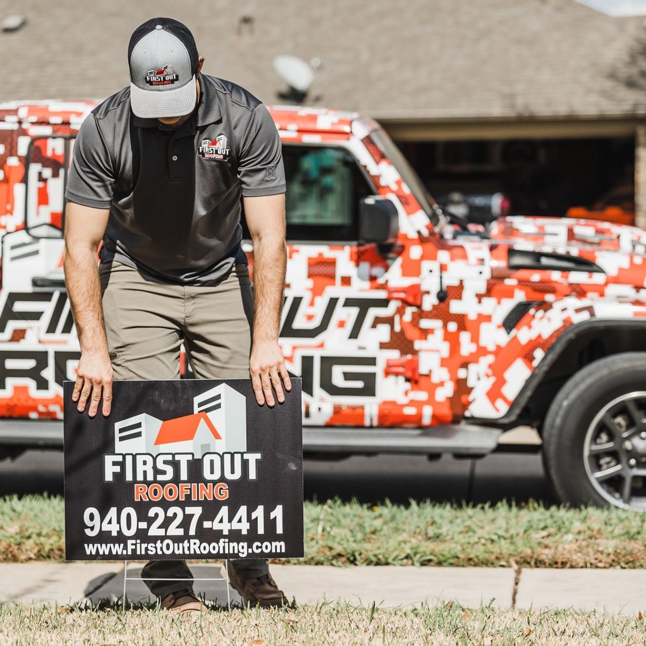first out roofing sign wylie, tx